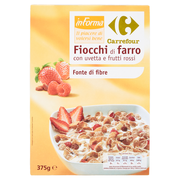 Image of Carrefour inForma Fiocchi di farro con uvetta e frutti rossi 375 g 1146758