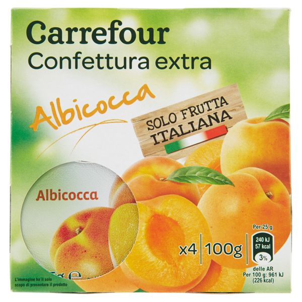 Image of Carrefour Confettura extra Albicocca 4 x 25 g 1160224