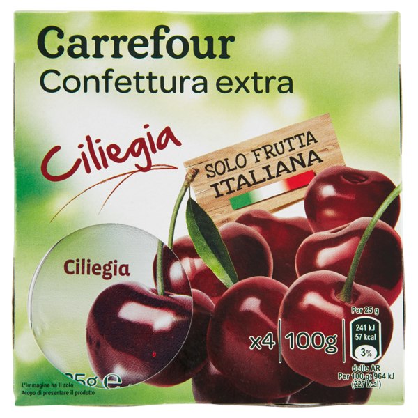 Image of Carrefour Confettura extra Ciliegia 4 x 25 g 1160222