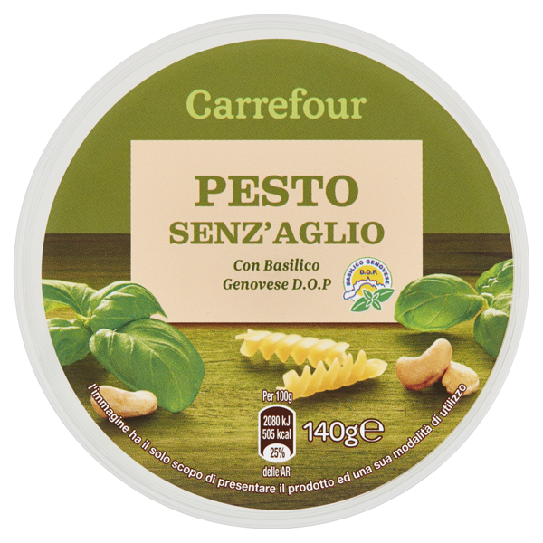 Image of Carrefour Pesto senz'Aglio con Basilico Genovese D.O.P. 140 g 1198670