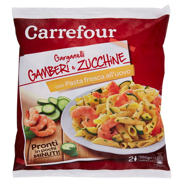 Image of Carrefour Garganelli Gamberi e Zucchine Surgelati 550 g 1255409