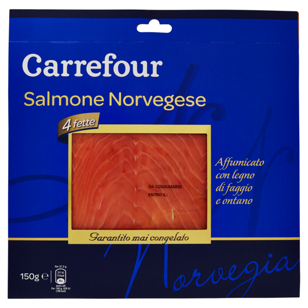 Image of Carrefour Salmone Norvegese 4 fette 150 g 1259044