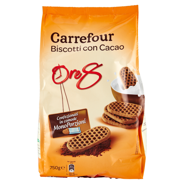 Image of Carrefour Ore 8 Biscotti con Cacao 750 g 1290620