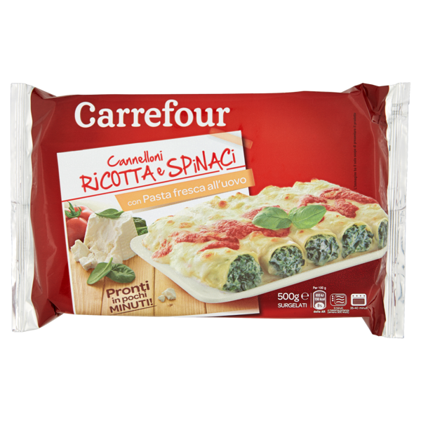 Image of Carrefour Cannelloni Ricotta e Spinaci Surgelati 500 g 1307101