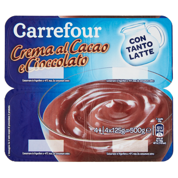 Image of Carrefour Crema al Cacao e Cioccolato 4 x 125 g 1344466