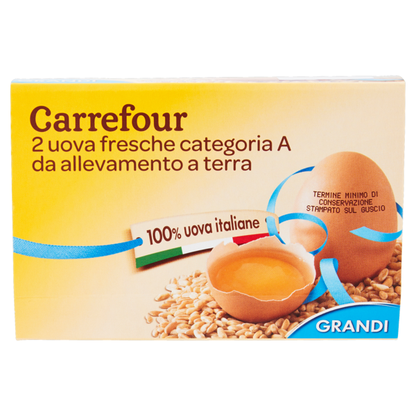 Image of Carrefour 2 uova fresche categoria A da allevamento a terra Grandi 1435720