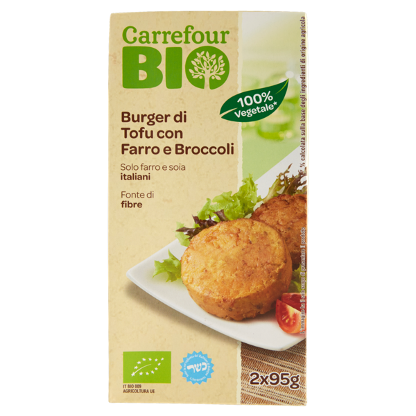 Image of Carrefour Bio Burger di Tofu con Farro e Broccoli 2 x 95 g 1438692