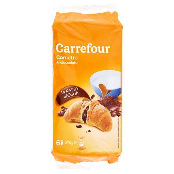 Image of Carrefour Cornetto al cioccolato 6 x 45 g 1490788