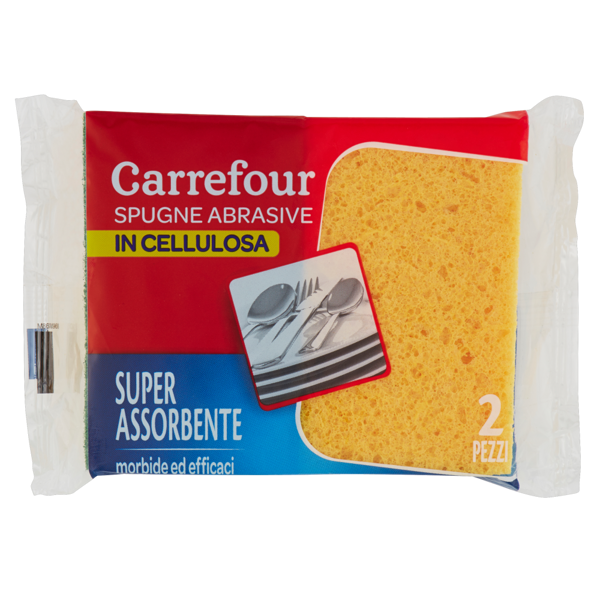 Image of Carrefour Spugne Abrasive in Cellulosa 2 Pezzi 1545337