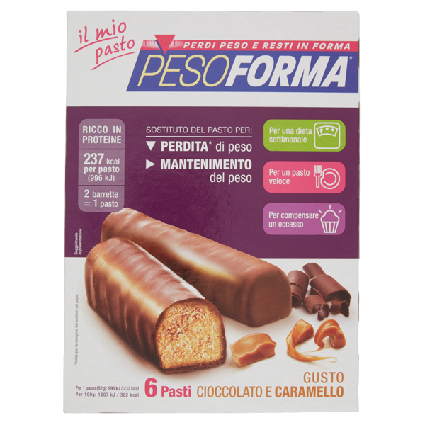 Image of Pesoforma il mio pasto Barrette gusto cioccolato e caramello 12 x 31 g 983602