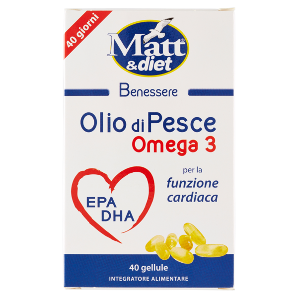 Image of Matt&diet Benessere Olio di Pesce Omega 3 40 gellule 29,4 g 797918