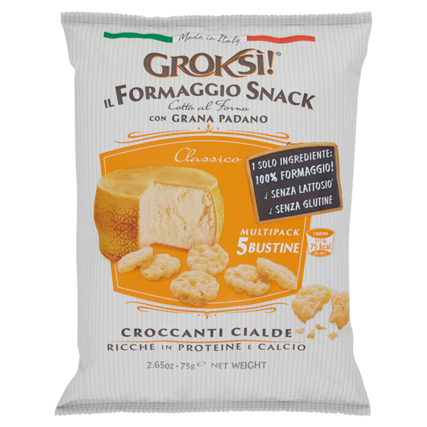 Image of Groksì! il Formaggio Snack con Grana Padano Classico 75 g 1554636