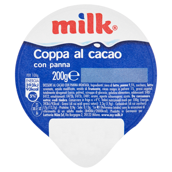 Image of Milk Coppa al cacao con panna 200 g 1476269