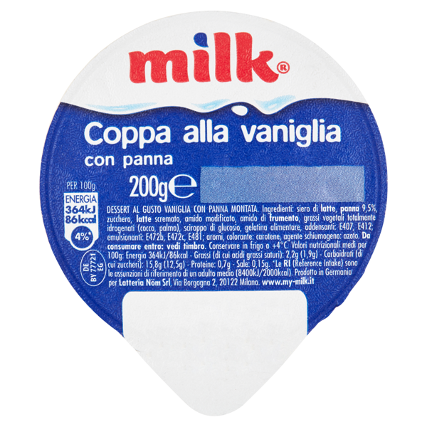 Image of Milk Coppa alla vaniglia con panna 200 g 1476275