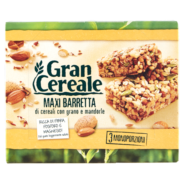Image of Gran Cereale Maxi barretta di cereali con grano e mandorle 3 x 35 g 1423538