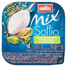 müller Mix Soffio Mousse di Bianco Più Granella di Pistacchio 120 g