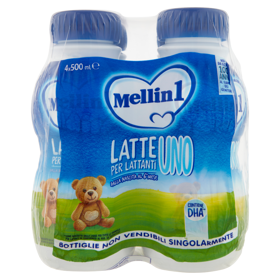 MELLIN 1 - Latte di Partenza Liquido per Lattanti dalla nascita al 6° mese compiuto 4x500ml