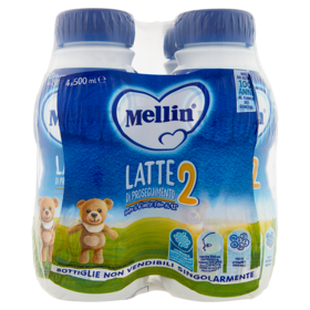 MELLIN 2 - Latte di Proseguimento Liquido per Lattanti dal 6° al 12° mese 4x500ml