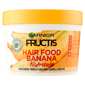 Garnier Maschera Nutriente Fructis Hair Food, 3in1, Capelli Secchi, Banana