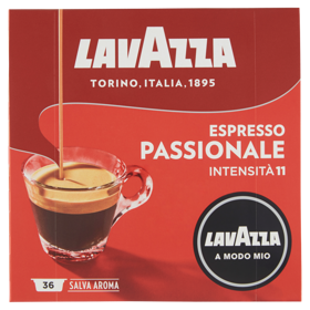Lavazza A Modo Mio, Passionale Caffè Espresso, Intensità 11/13 - 36 Capsule