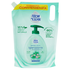 Fresh & Clean Sapone Liquido Igienizzante con Antibatterico Tè Verde e Verbena Ecoricarica 1000 ml