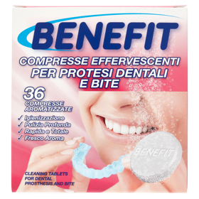 Benefit Compresse Effervescenti per Protesi Dentali e Bite 36 pz