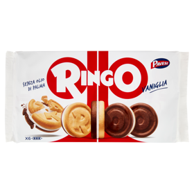 Ringo Vaniglia Biscotti Farciti con Crema Vaniglia Snack Merenda 6 porzioni 330g