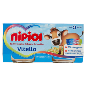 Nipiol Vitello Omogeneizzato Con Vitello E Cereale 2 X 80 G