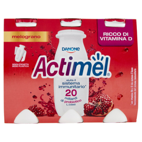 Actimel yogurt da bere arricchito con calcio, vitamina B6 e D, gusto melograno 6 x 100 g
