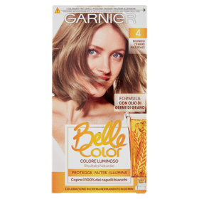Garnier Belle Color Colore Luminoso, Tinta per Capelli Bianchi 4 Biondo Cenere Naturale
