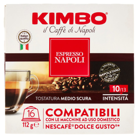Kimbo Espresso Napoli Capsule Compatibili con le Macchine Nescafé Dolce Gusto* 16 x 7 g
