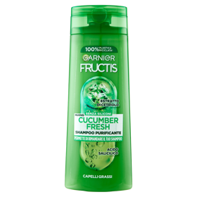 Garnier Fructis Shampoo Cucumber Fresh, shampoo purificante per capelli grassi, 250 ml