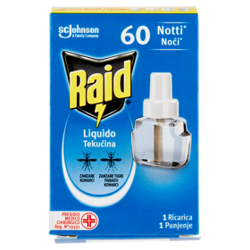 Raid Liquido Elettrico Ricarica, 60 Notti, Classica, 36 ml