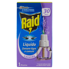 Raid Liquido Zanzare tigre e comuni Lavanda 1 Ricarica 21 ml
