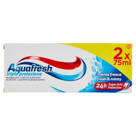 Aquafresh tripla protezione dentifricio igiene dentale menta fresca multi pack  2 x 75 ml