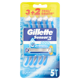 Gillette Sensor3 Cool Rasoio da Uomo Usa e Getta - 3 rasoi + 2 Gratis