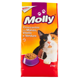 Molly Croccantini con Manzo, Vitello e Verdure per gatti Astuccio 2 kg