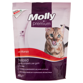Molly premium Sterilized Alimento completo per gatti con Manzo 400 g