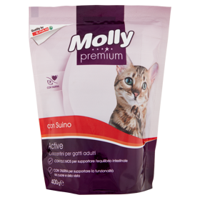 Molly premium Active Croccantini per gatti adulti con Suino 400 g