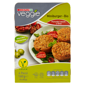 Despar veggie Miniburger - Bio Pomodori secchi e Olive 4 x 40 g