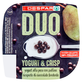 Despar Duo Yogurt & Crisp yogurt alla pera con palline ricoperte di cioccolato fondente 150 g