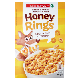 Despar Anellini di Cereali Croccanti al Miele Honey Rings 375 g