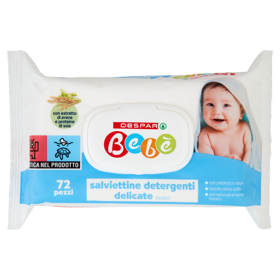Despar Bebè salviettine detergenti delicate corpo 72 pz