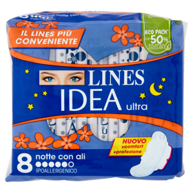 Lines Idea ultra notte con ali 8 pz