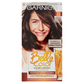 Garnier Belle Color Colore Luminoso, Tinta per Capelli Bianchi 22 Castano Naturale Nude