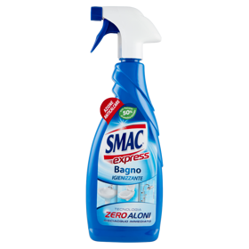 Smac Express Igienizzante Bagno Spray, Tecnologia Zero Aloni, Azione Anticalcare, 650 ml
