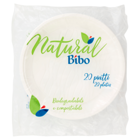 Natural Bibo piatti Biodegradabili e compostabili 20 pz