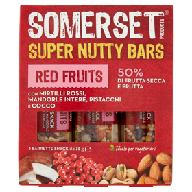 Somerset Super Nutty Bars Red Fruits Barrette Snack 3 x 35 g