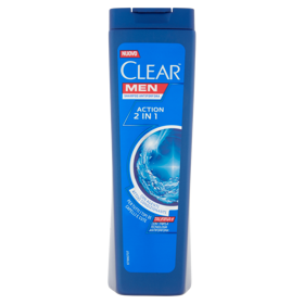 Clear Men Shampoo Antiforfora Action 2 in 1 per Tutti i Tipi di Capelli e Cute 225 ml